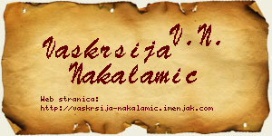 Vaskrsija Nakalamić vizit kartica